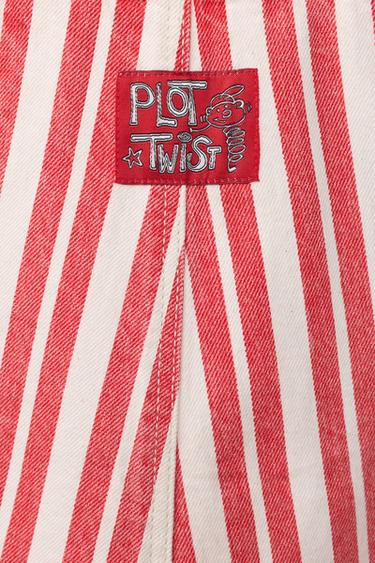 STRIPED SNOOPY PEANUTS™ TWILL DUNGAREES - Red Stripe by Zara - Image 3