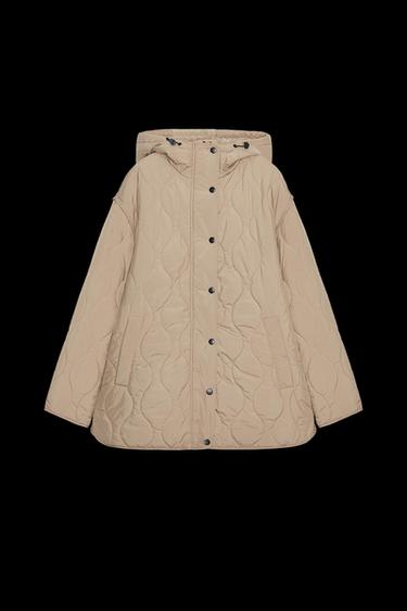 CHAQUETA ACOLCHADA CAPUCHA WATER REPELLENT - Tostado de Zara - Imagen 0