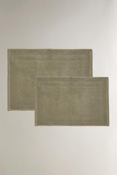 COTTON BATH MAT - mid khaki by Zara