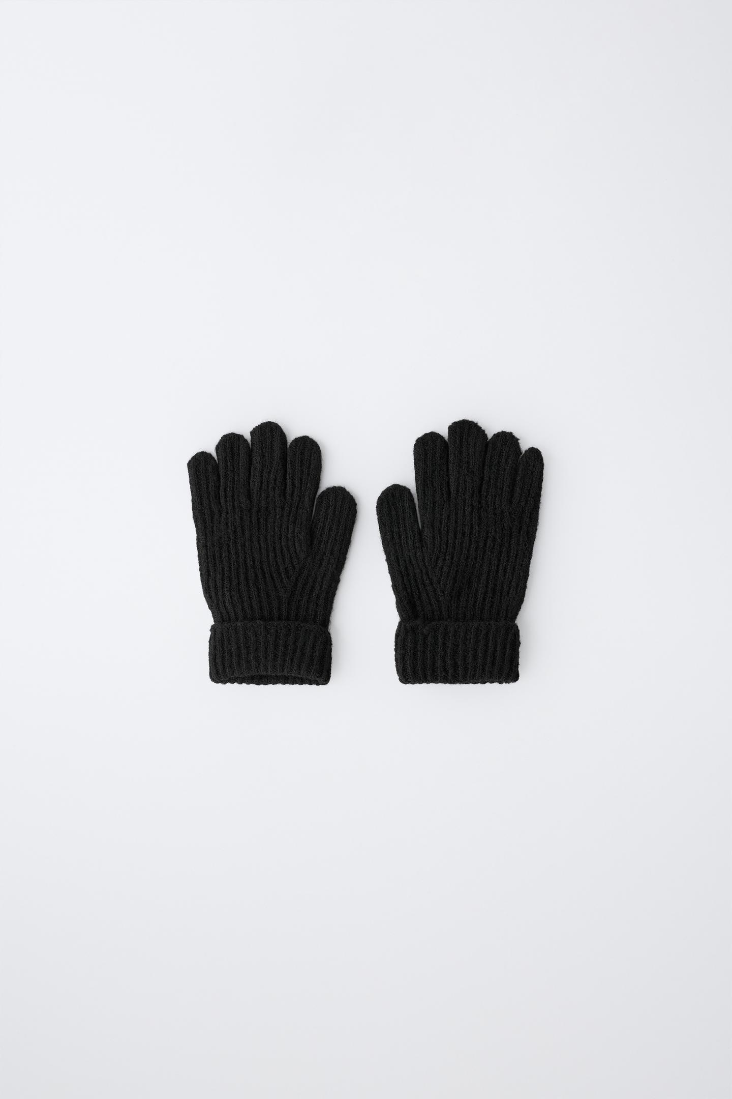 Детские перчатки Zara Plain Knit Gloves, цвет: Чёрный