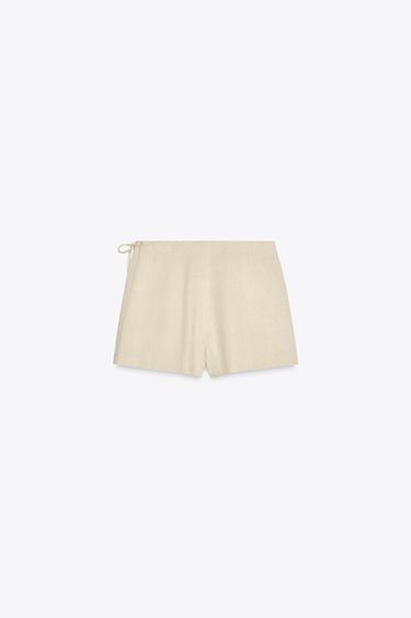 BERMUDA AVEC LIN FANTAISIE - Beige clair de Zara - Image 8