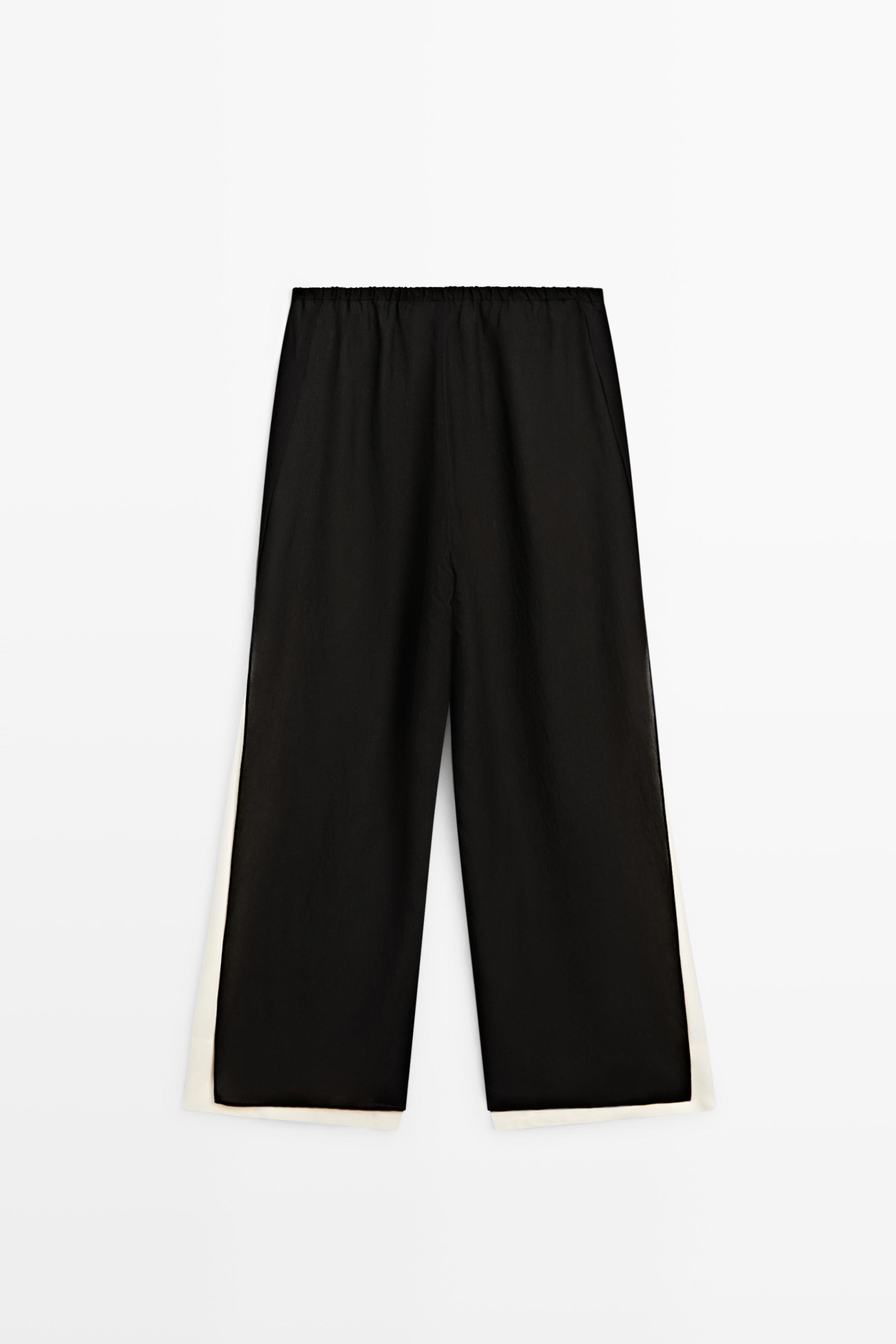 Flowing wide-leg pants with darts - co-ord