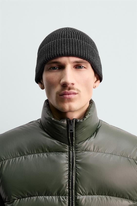 GORRO BEANIE MISTURA ALGODÃO ORIGINS - Cinza-vigoré da Zara - Imagem 0