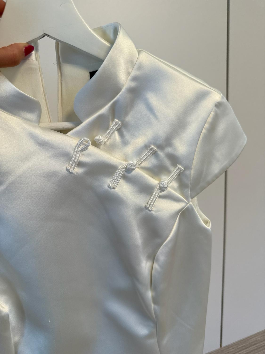 MINI SATIN DRESS WITH FIREMAN CLASPS - Image 3