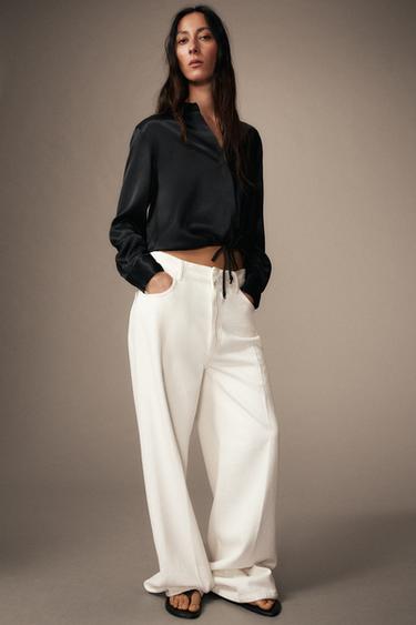 CAMISA SATINADA ZW COLLECTION - Negro de Zara