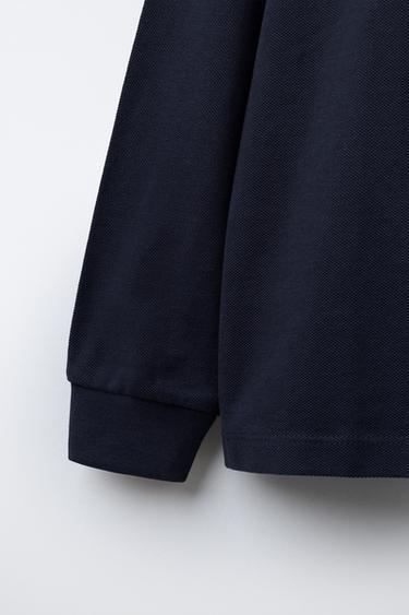 POLO BASIQUE EN PIQUÉ - Bleu marine de Zara - Image 3