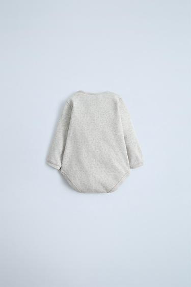 POINTELLE BODYSUIT - Grey marl by Zara - Image 1