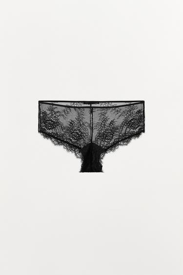 LACE CULOTTE BRIEFS - Black by Zara