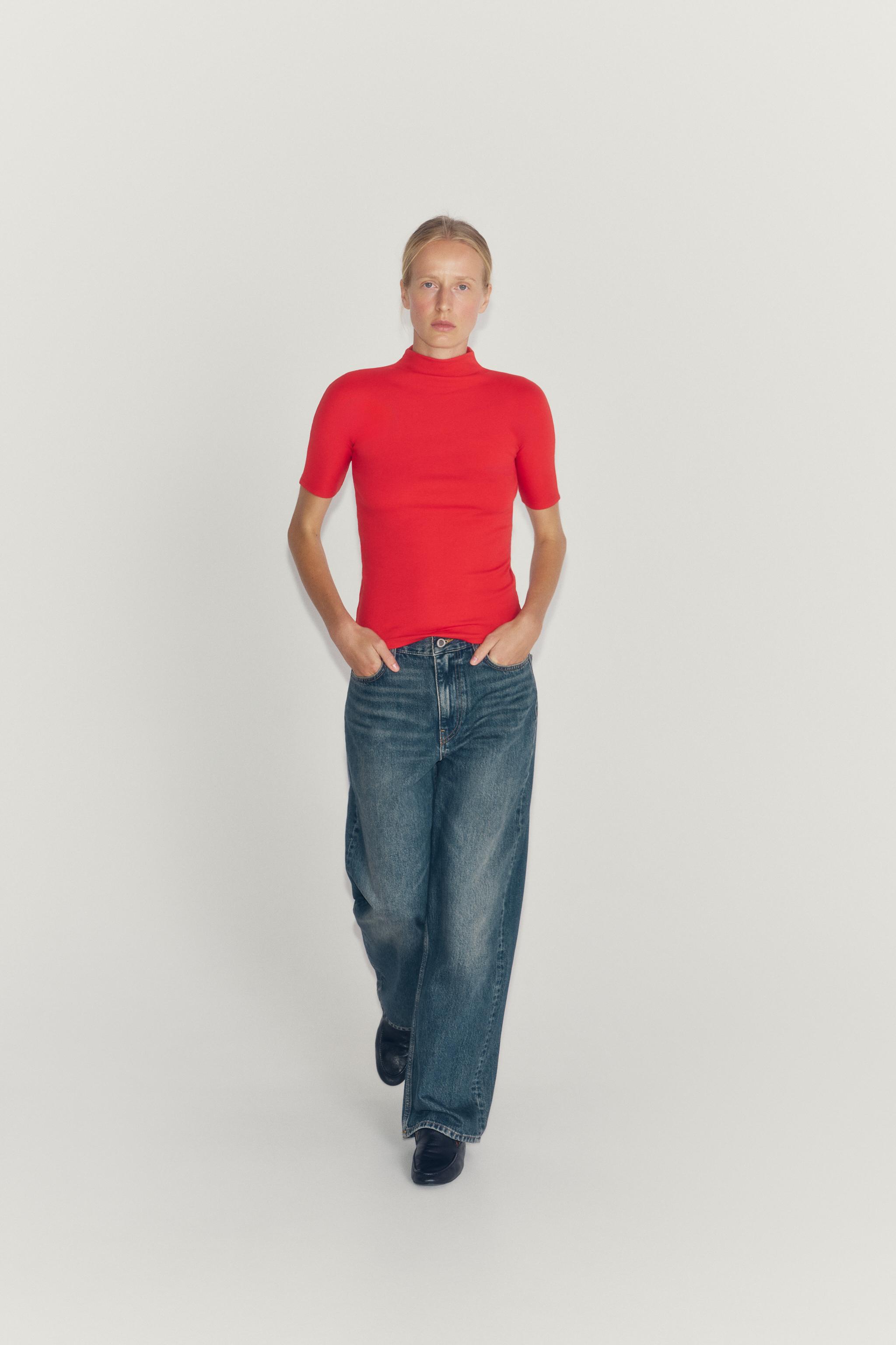 BUTTONED STAND-UP COLLAR T-SHIRT - thumbnail 3