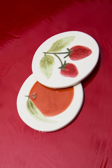 AARDEWERKEN ONDERZETTERS MET FRUIT (4-PACK) - Geel van Zara