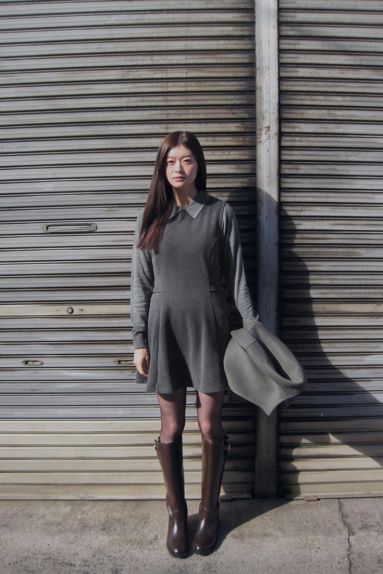 ソフトバックルショートワンピース - グレー | ZARA Japan / 日本 