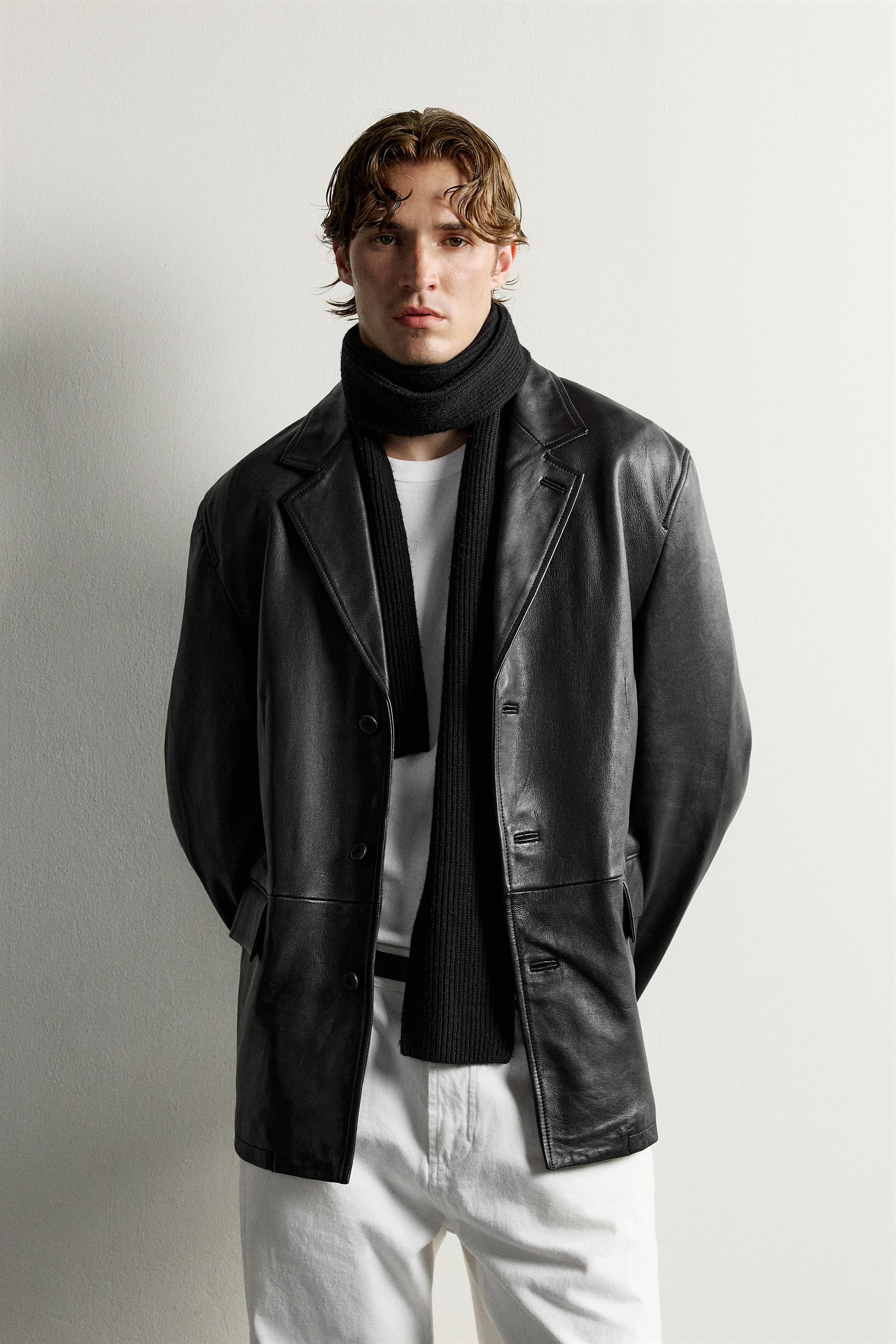 リラックスフィットレザーブレザー - ブラック | ZARA Japan / 日本