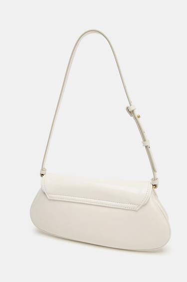 SAC PORTÉ ÉPAULE À RABAT - Écru de Zara - Image 3