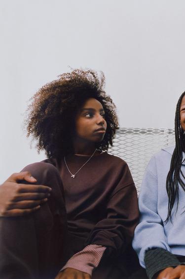 CONXUNTO INTERLOCK SUADOIRO E PANTALÓN WIDE LEG - Marrón de Zara