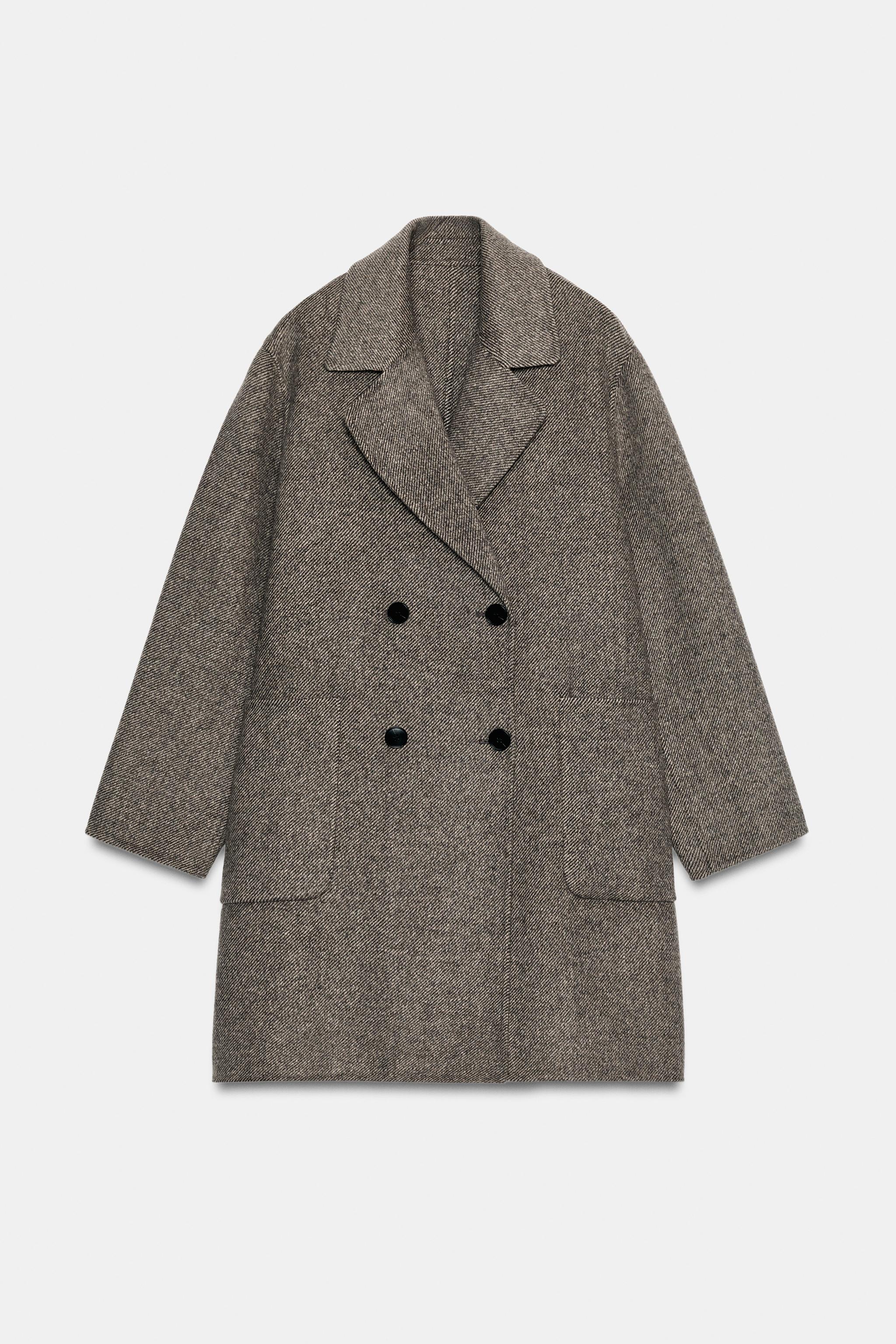 MANTEAU CROISÉ AVEC LAINE