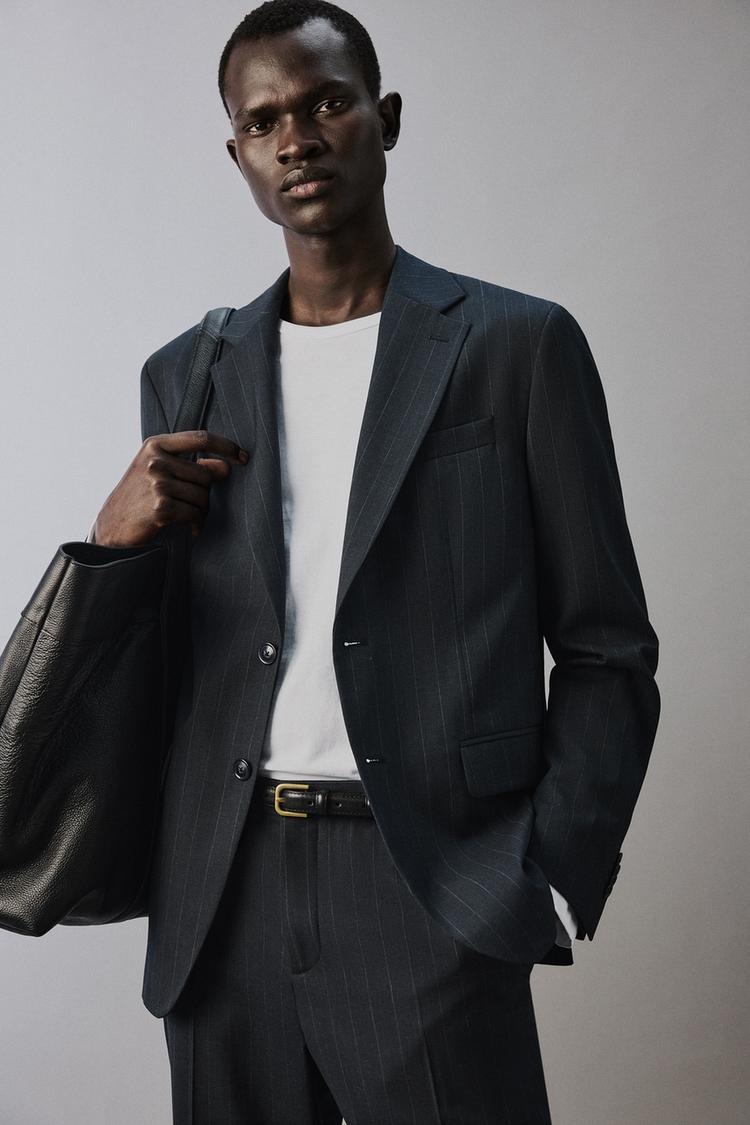 ZARA PINSTRIPE SUIT BLAZER