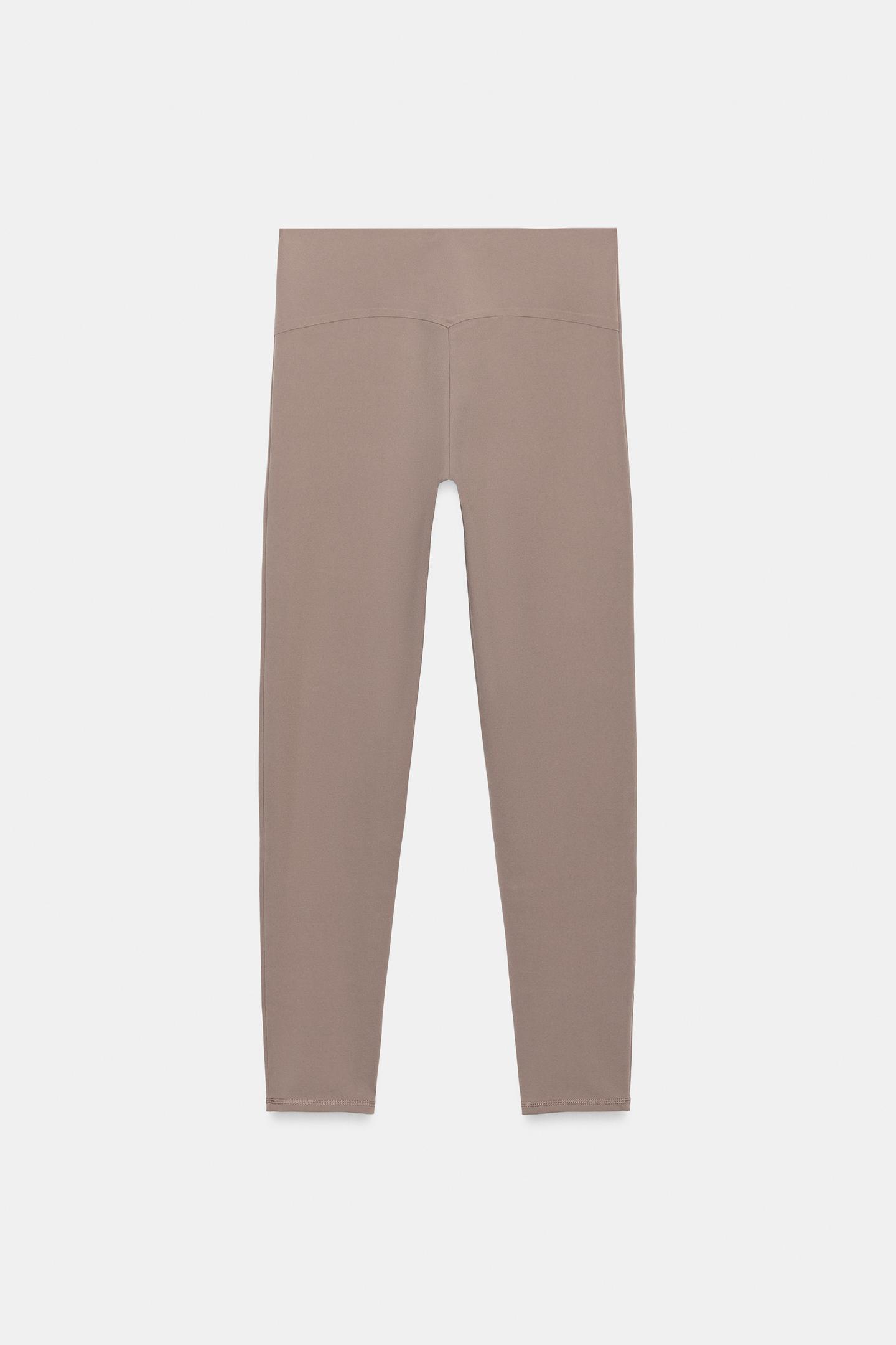 Женские леггинсы Zara Stretch, цвет: Светлый коричневый — фото 6