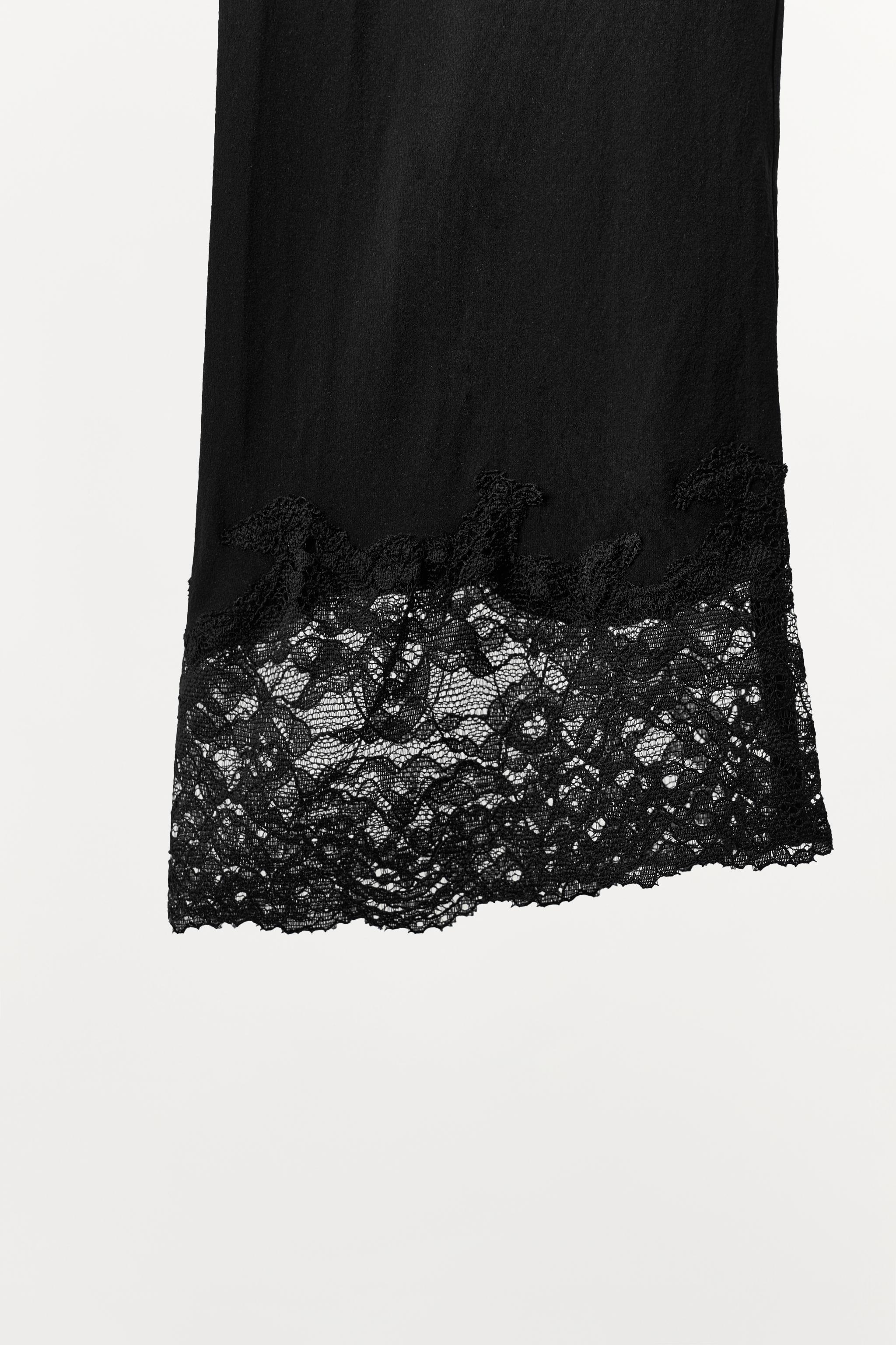 PANTALON CAPRI MIDI DÉTAILS EN DENTELLE