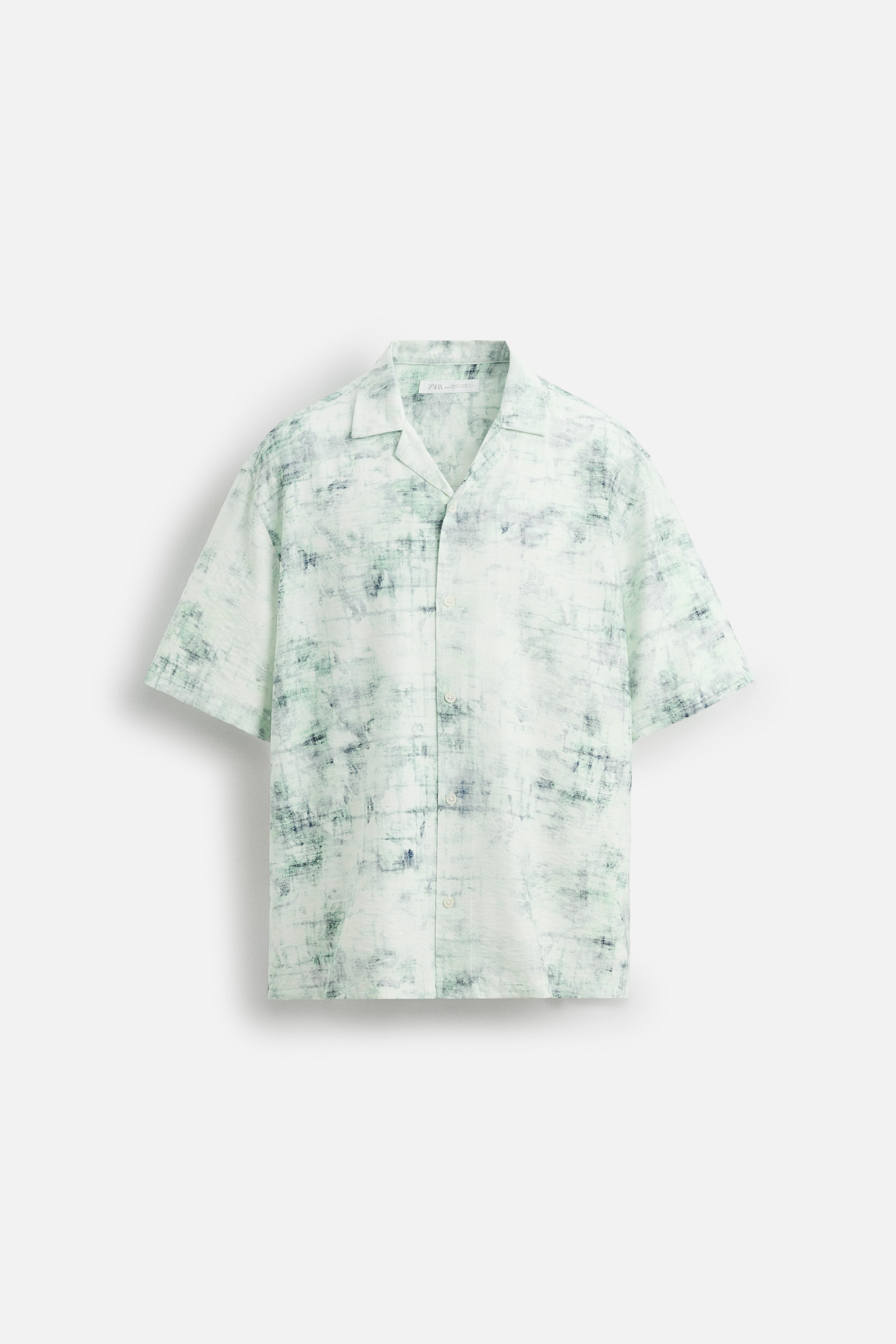 ABSTRACT PRINT SHIRT - Greenish | ZARA Canada