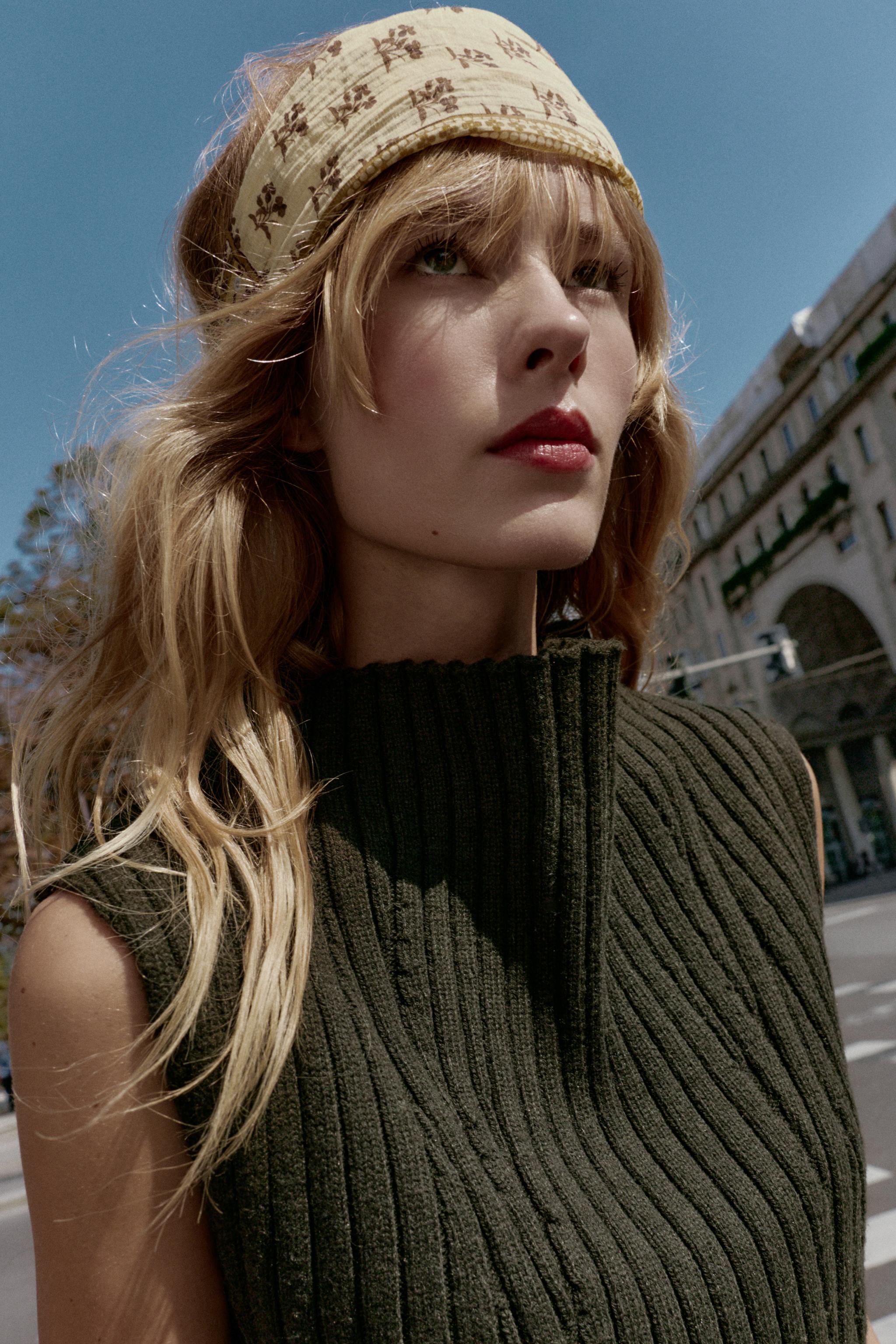 30% WOOL RIB TOP - Dark khaki | ZARA United States