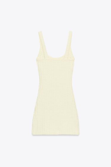 ROBE COURTE STRETCH - Jaune clair de Zara - Image 4