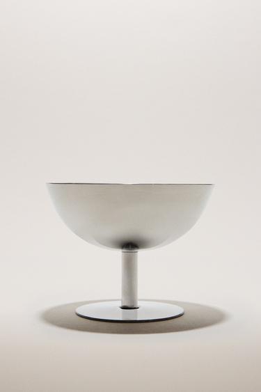 SHORT SILVER METAL WINE GLASS - Silver by Zara