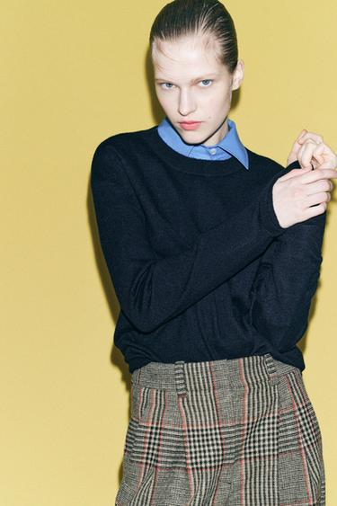 Zara 100% WOOL EXTRA SOFT SWEATER - Navy blue - Image 0