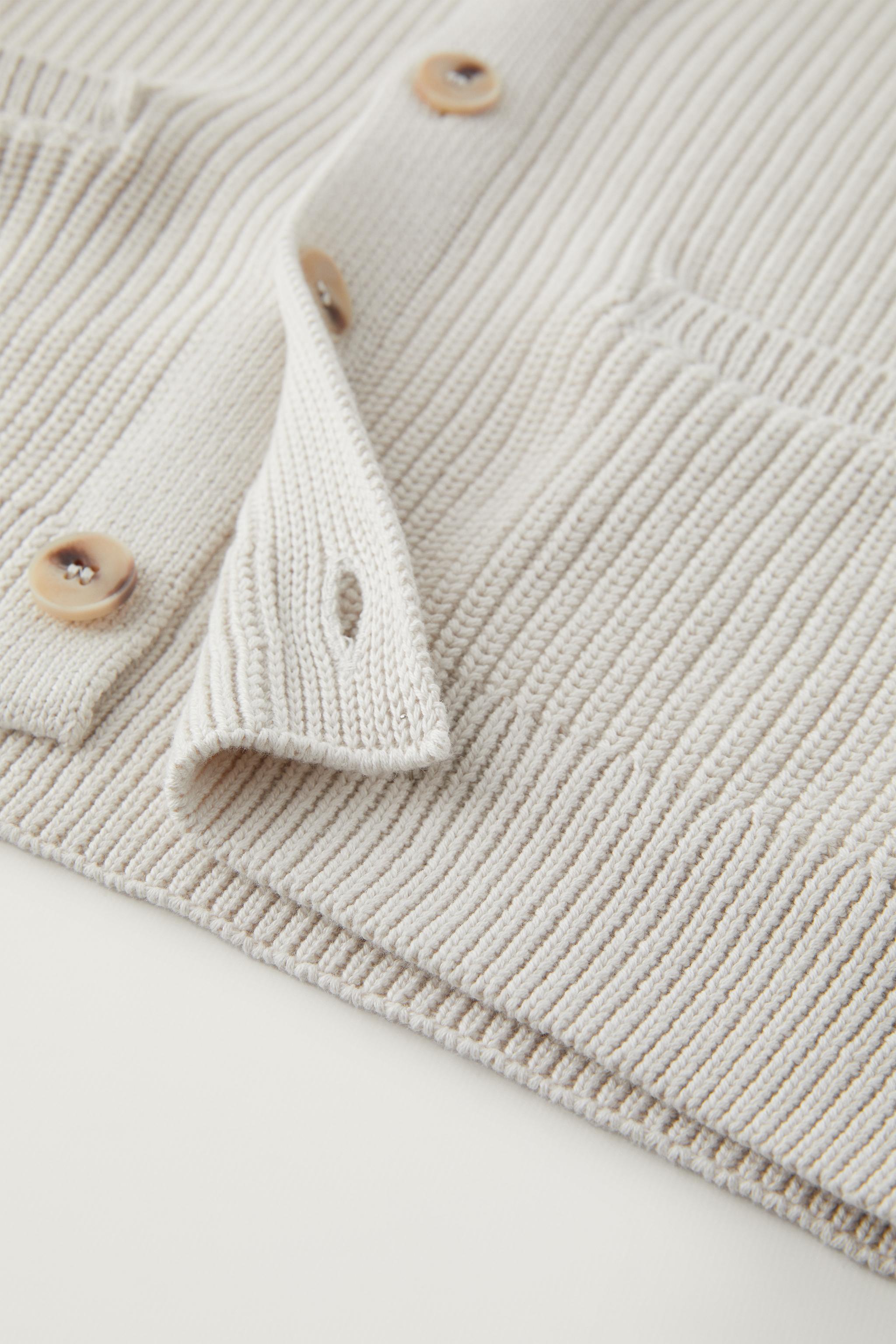 POCKET KNIT CARDIGAN - Ice | ZARA United States