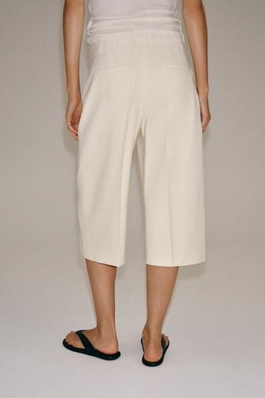 ZW COLLECTION STRAIGHT DARTED BERMUDA SHORTS — Beige 2