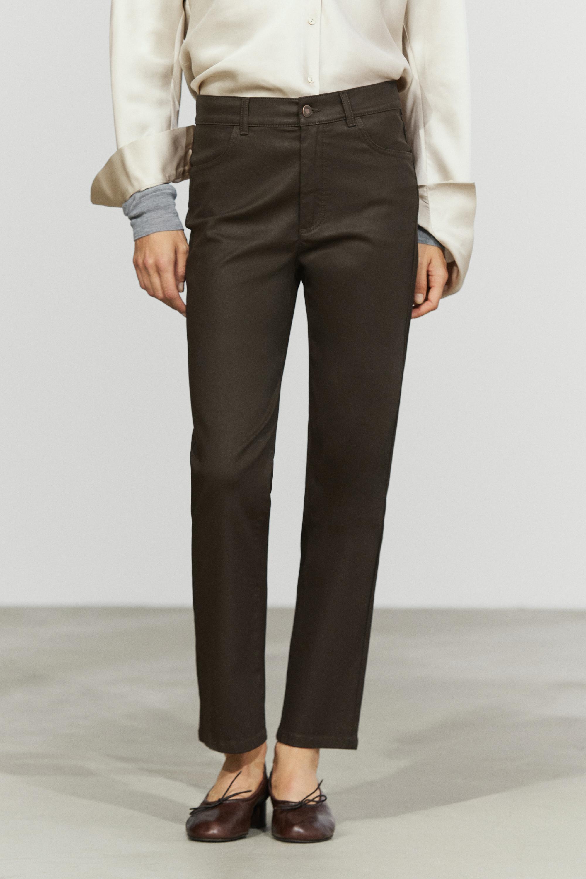 Pantalon straight enduit