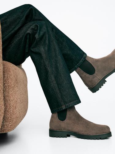 Zara Leather Chelsea boots - Mink Gray