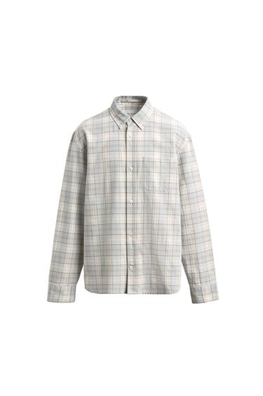 CAMISA REGULAR FIT CUADROS - Celeste de Zara
