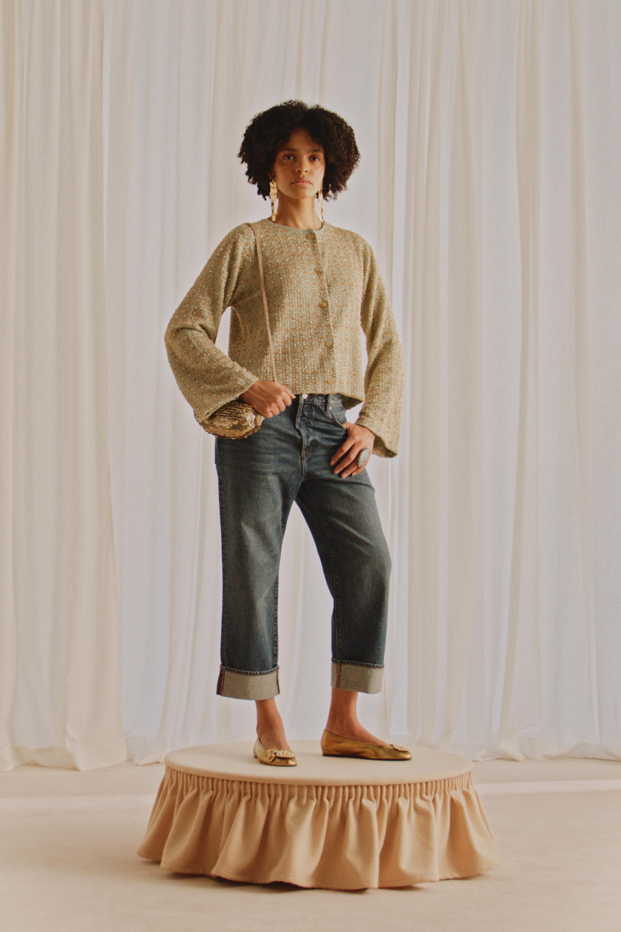 ZW COLLECTION LOW RISE ANKLE JEANS — Blue