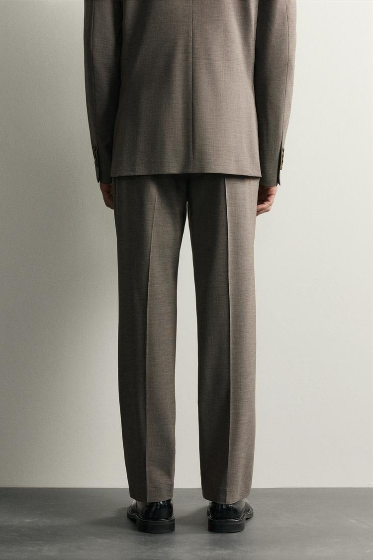 Pantalones de traje de corte regular con estampado de pata de gallo 3