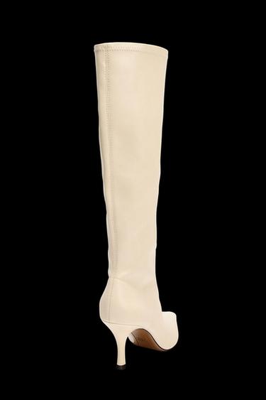 Zara HEELED BOOTS - White