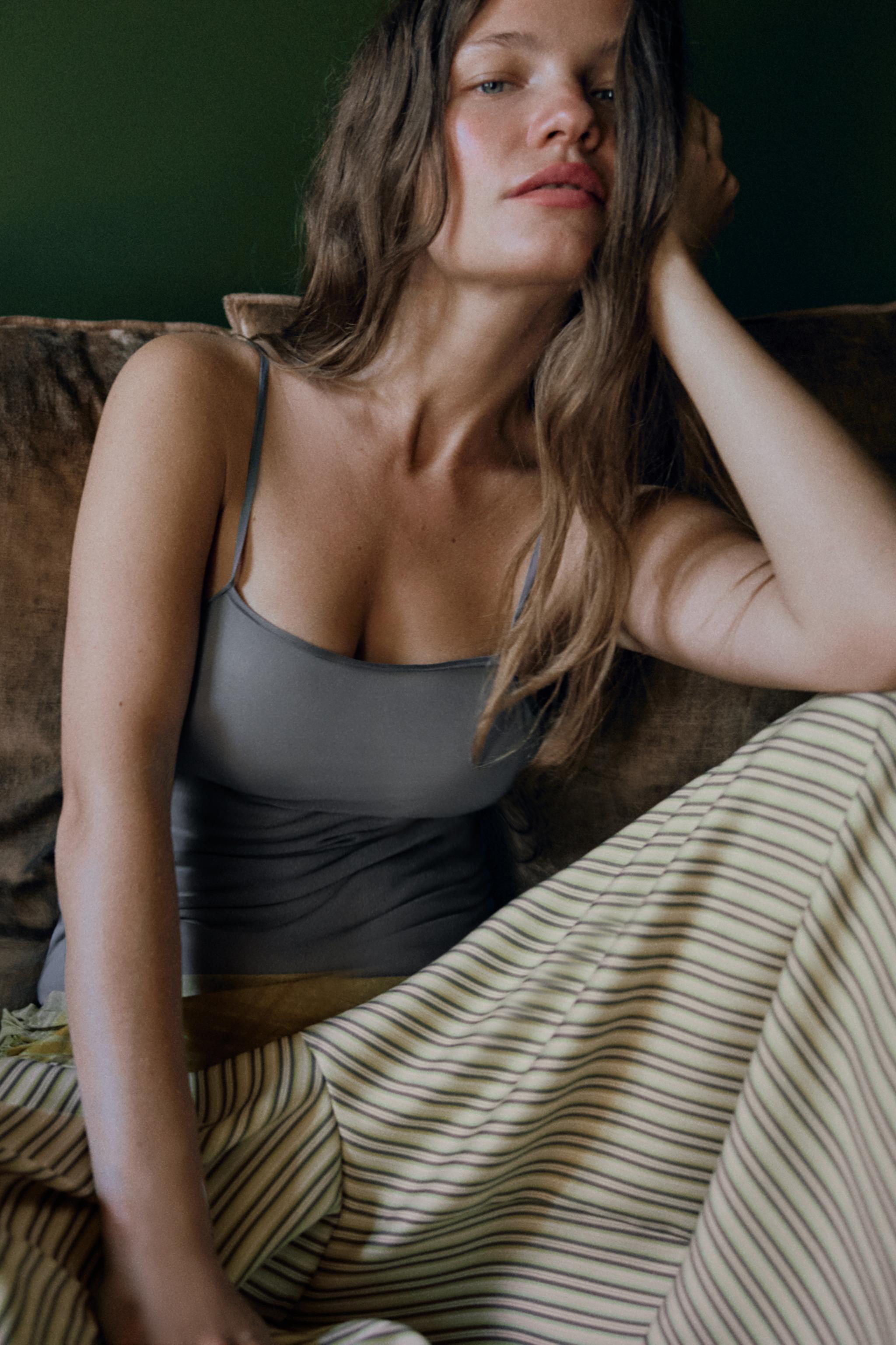 Женские брюки Zara TULLE TOP AND STRIPED PARSEO-STYLE BLOOMER PANTS SET — фото 4