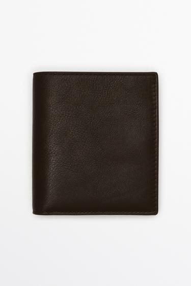 Portefeuille en cuir nappa - Marron de Zara