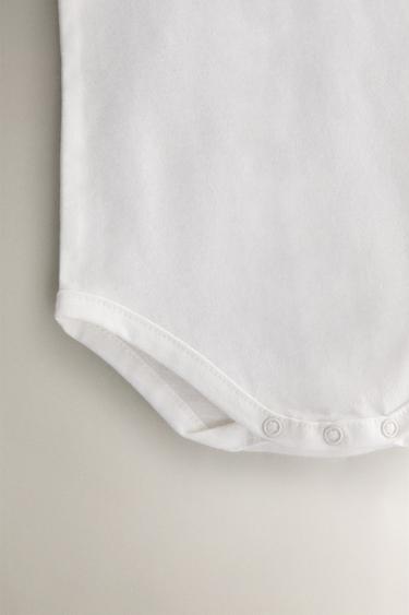 CHILDREN'S SHORT ROMPER WITH EMBROIDERED ELEPHANT - Oyster-white by Zara - Image 3