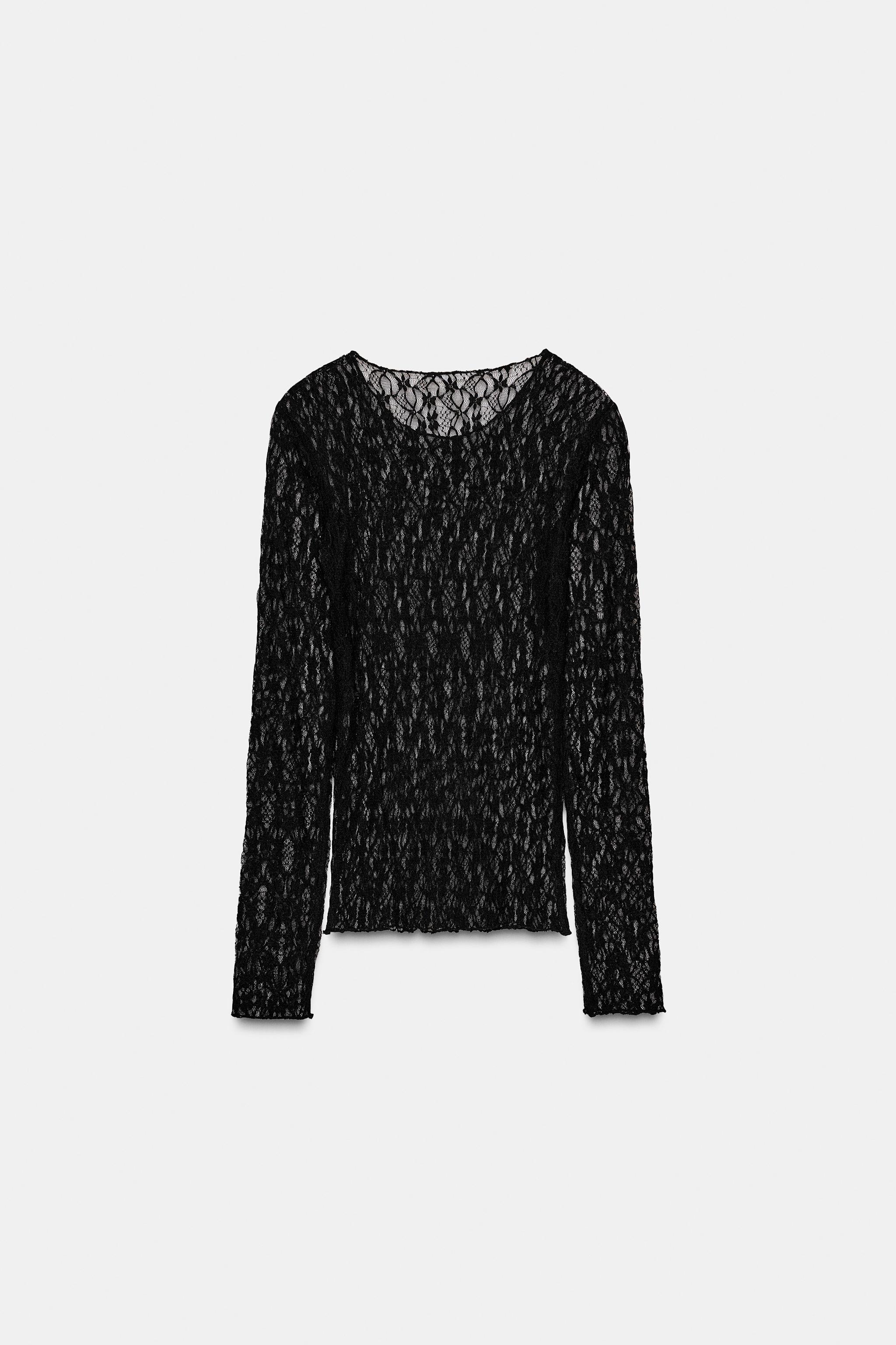 Женские топы Zara LACE TOP — фото 7