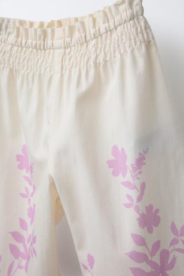 FLORAL POPLIN TROUSERS - Ecru by Zara - Image 2
