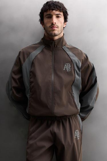 COLOUR BLOCK TECHNICAL FOOTBALL JACKET - Burgundy by Zara - Image 4