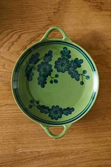 PLAT GRÈS ROND FLEURS - Bleu / Vert de Zara - Image 5