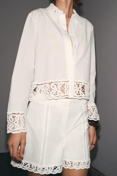 ZW COLLECTION CROCHET BERMUDA SHORTS - White by Zara - Image 2