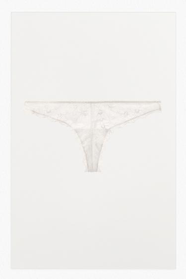 TANGA DE RENDA - Branco-marfim da Zara