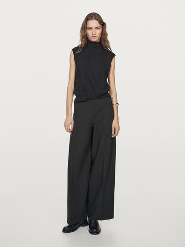 Pantalon large à pinces - Noir de Zara - Image 0