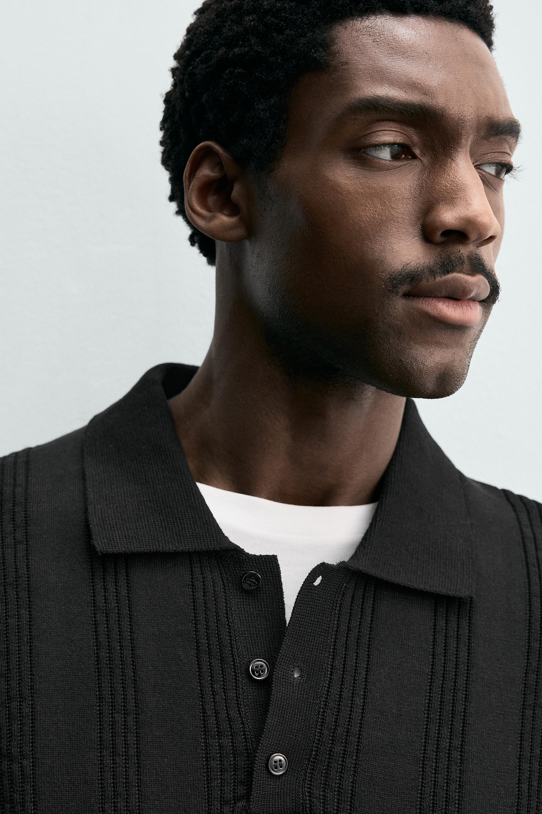 REGULAR FIT KNIT TEXTURED POLO