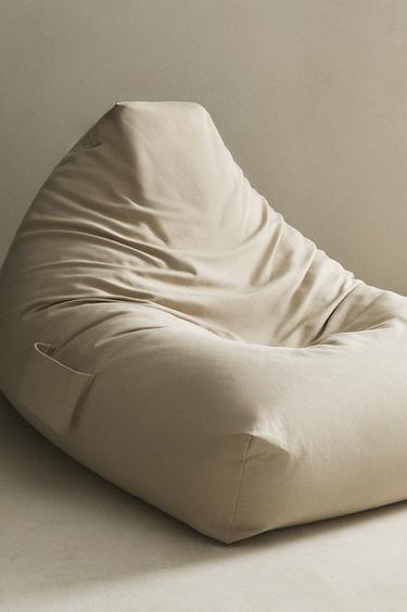 COTTON BEAN BAG CHAIR - Beige by Zara