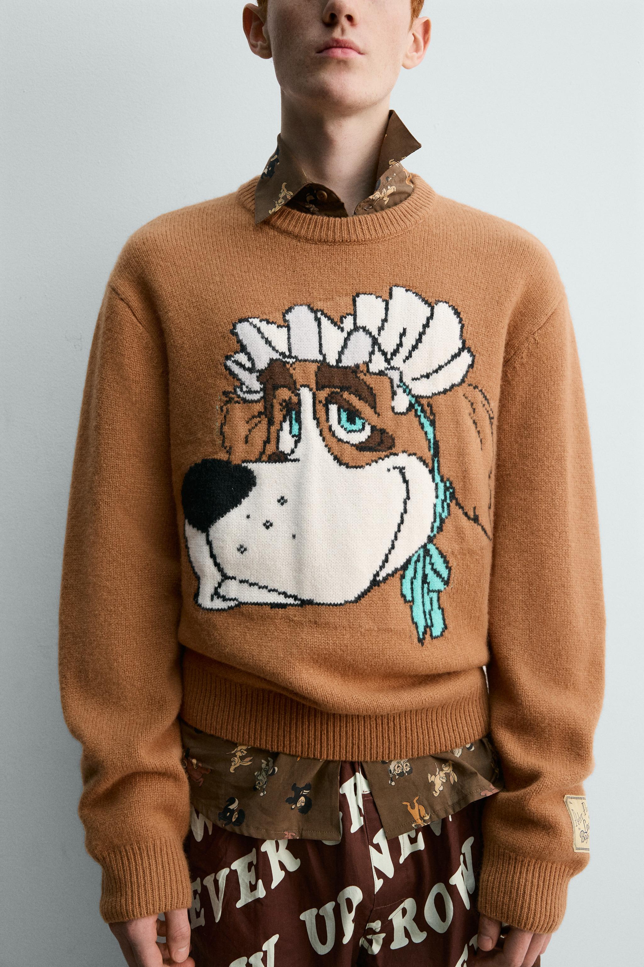 WOOL JUMPER NANA PETER PAN HARRY LAMBERT FOR ZARA X DISNEY - Brown