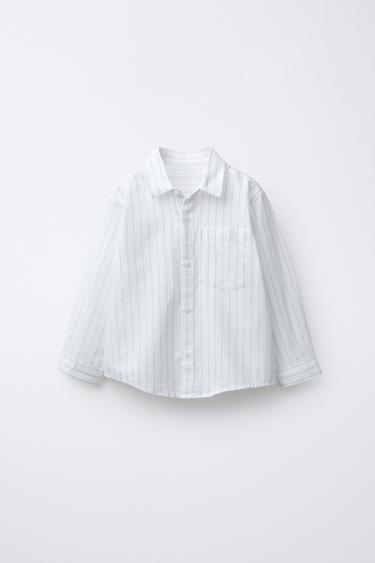 ТЕПЛАЯ РУБАШКА В ПОЛОСКУ — БЕЛЫЙ от Zara