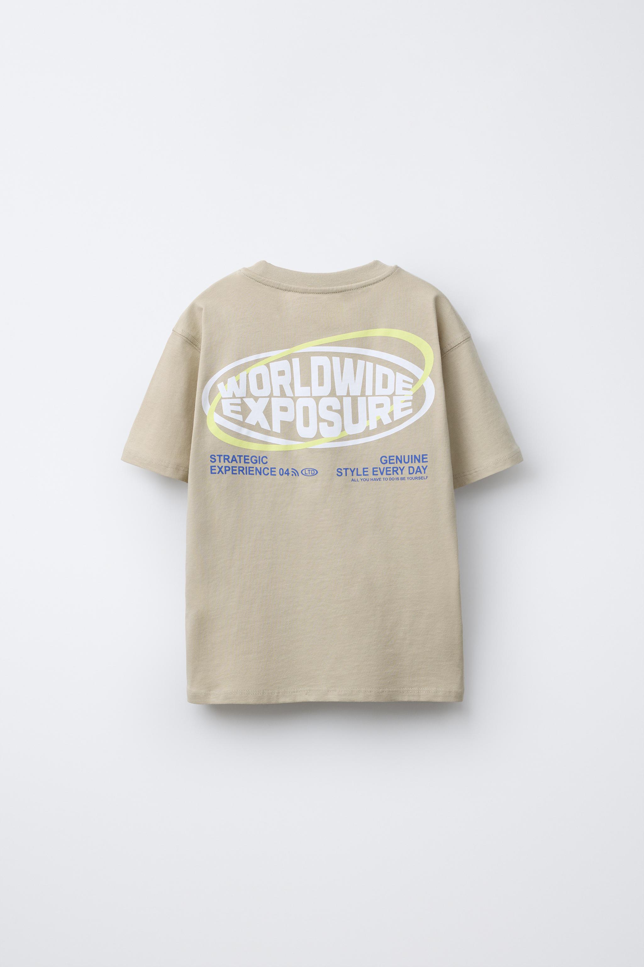 プリントグラフィック Tシャツ - きつね色 | ZARA Japan / 日本
